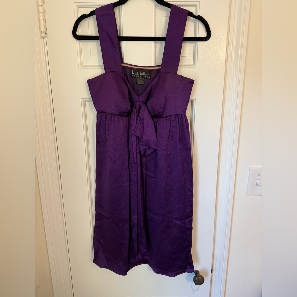 Nicole Miller purple silk dress size 8